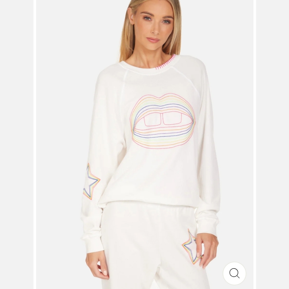 Lauren Moshi Embroidered Lip Anela sweatshirt - Picture 4 of 14